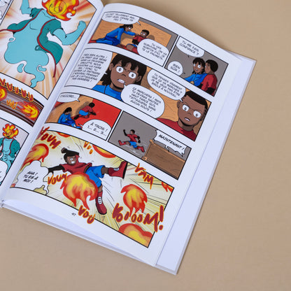 Page intérieure de Nathan & Loucas 1 : Le mystère du manoir, livre jeunesse personnages noirs en bande dessinée.