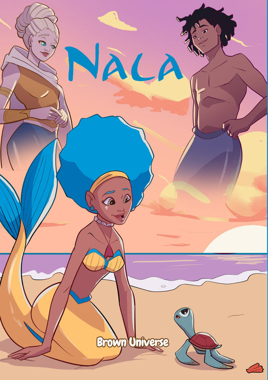 Illustration de Nala, une princesse des océans, mettant en avant le livre jeunesse diversité.